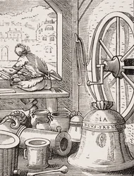 Glocken- und Kanonenmeister, Reproduktion eines Holzschnitts von Jost Amman (1539-91) aus 